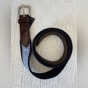 Vineyard Vines EUC leather & canvas whale club belt